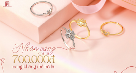 Mùng 8/3 tặng nàng nhẫn vàng siêu xinh chỉ từ 700.000đ