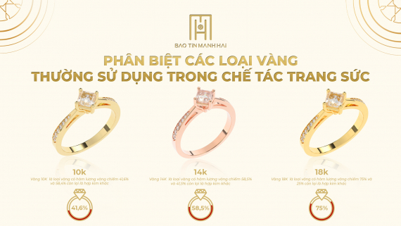 Phân biệt các loại vàng thường sử dụng trong chế tác trang sức