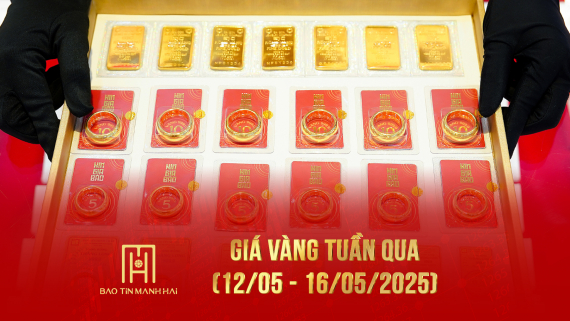 Giá vàng tuần qua (12/05 - 16/05/2025) có gì?