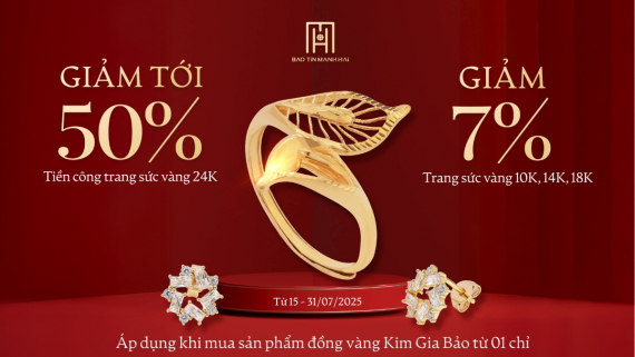 Rinh đồng vàng - Giảm ngay trang sức vàng (15 - 31/07/2025)