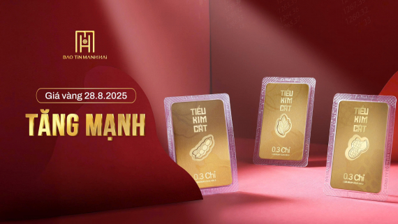 Giá vàng 25.08: Tăng mạnh
