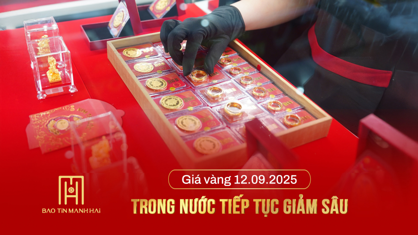 GIÁ VÀNG NGÀY 12.09: GIÁ VÀNG TRONG NƯỚC GIẢM SÂU