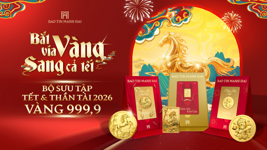 Bảo Tín Mạnh Hải ra mắt BST vàng 999,9 Tết&Thần Tài 2026: Bắt Vía Vàng - Sang Cả Tết