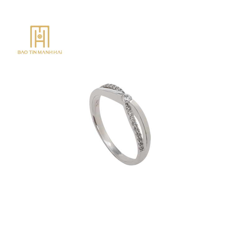 Nhẫn cưới vàng trắng 10K-NCCNV10CZH-208006-NCCNV10CZH-208006
