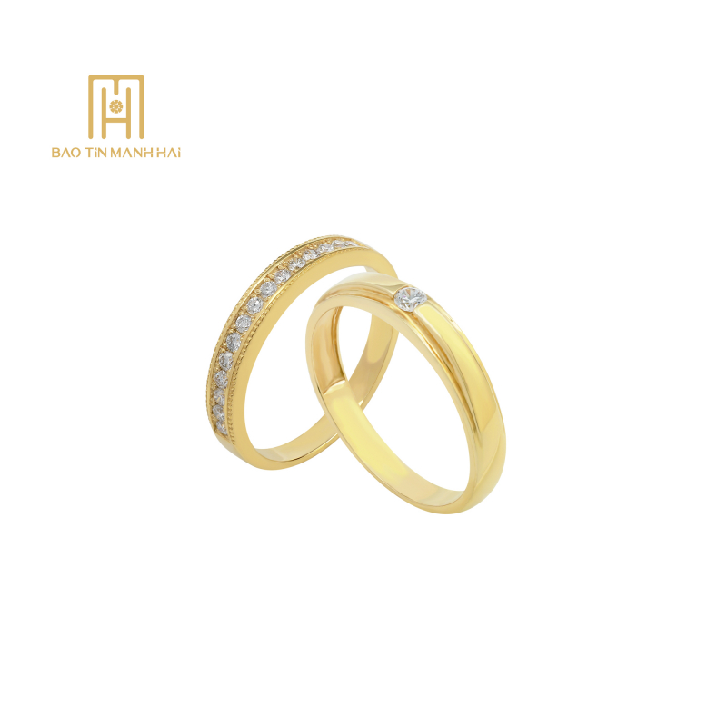 Nhẫn cưới vàng vàng- NCCNV14CZH-203002-NCCKV10KDN-208001