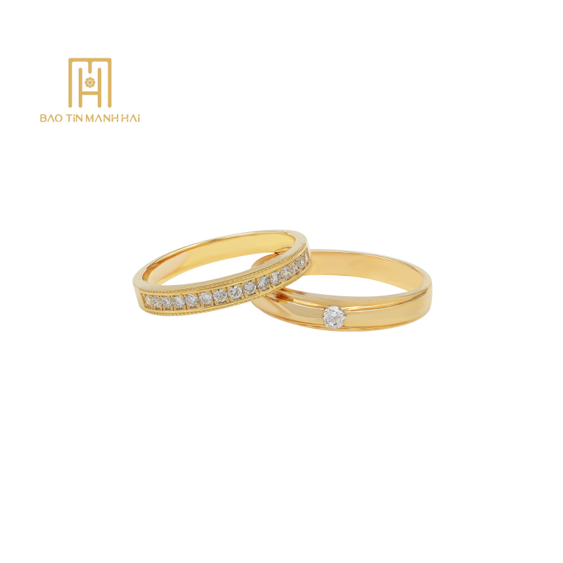 Nhẫn cưới vàng vàng- NCCNV14CZH-203002-NCCKV10KDN-208001